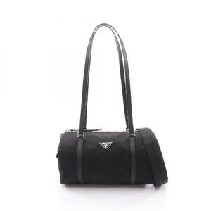 Prada TESSUTO SAFFIAN Duffle Bag Beige Shoulder Re